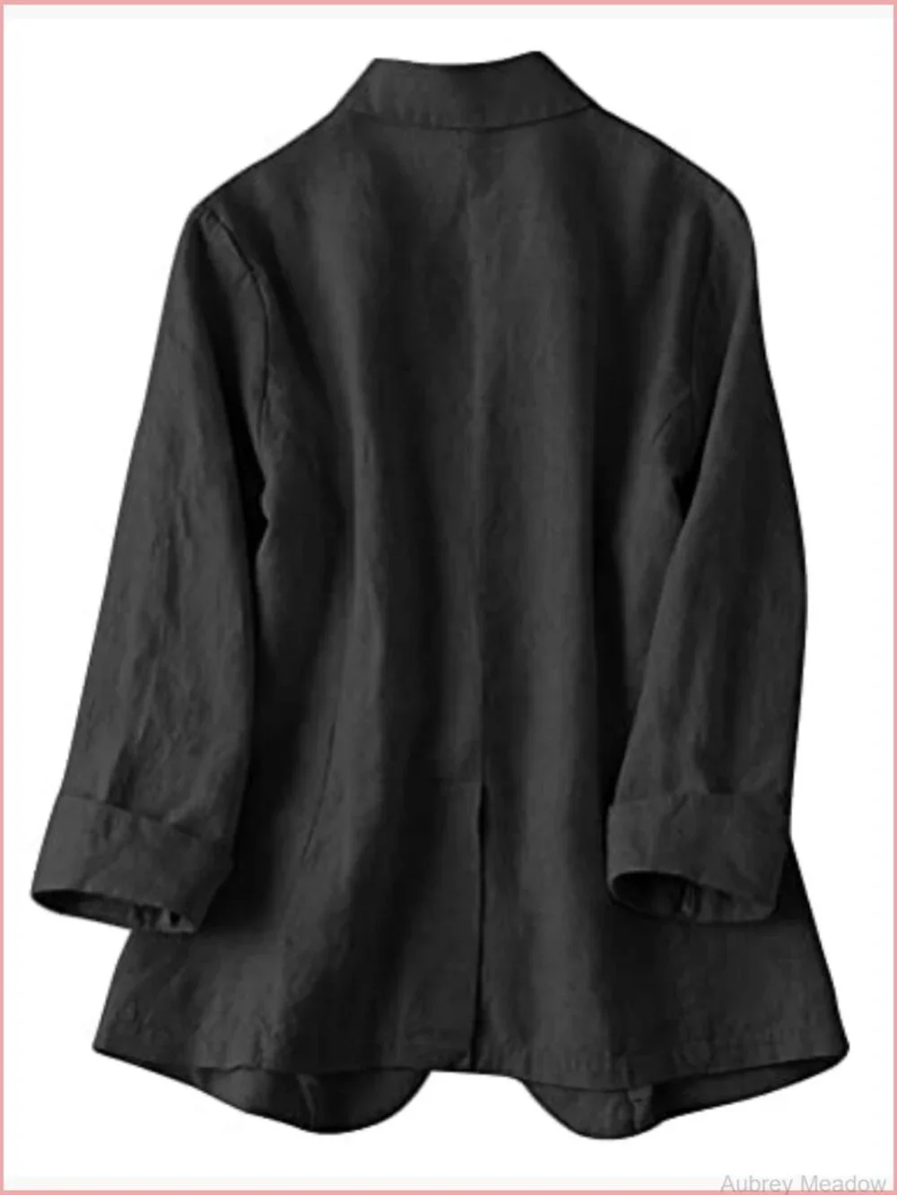 Lightweight Linen Blazer 3/4 Sleeve Notch Lapel One Button Suit Coat